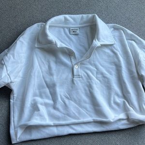 TNA white cropped collar sweat shirt